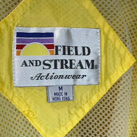 Vintage Field & Stream Actionwear Men's Yellow Zip-Up Windbreaker Size Medium - Picture 6 of 7